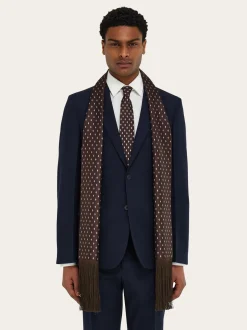 Micro Gancini print silk scarf - Men
