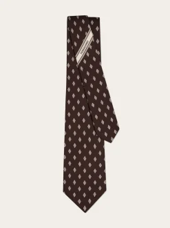 Micro Gancini print silk tie - Men