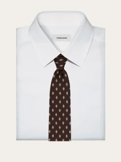 Micro Gancini print silk tie - Men