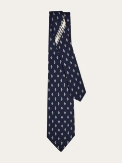 Micro Gancini print silk tie - Men