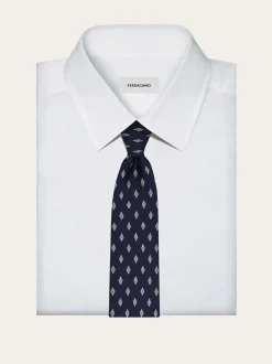 Micro Gancini print silk tie - Men
