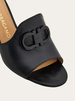 Mid heel slide with Gancini buckle - Women