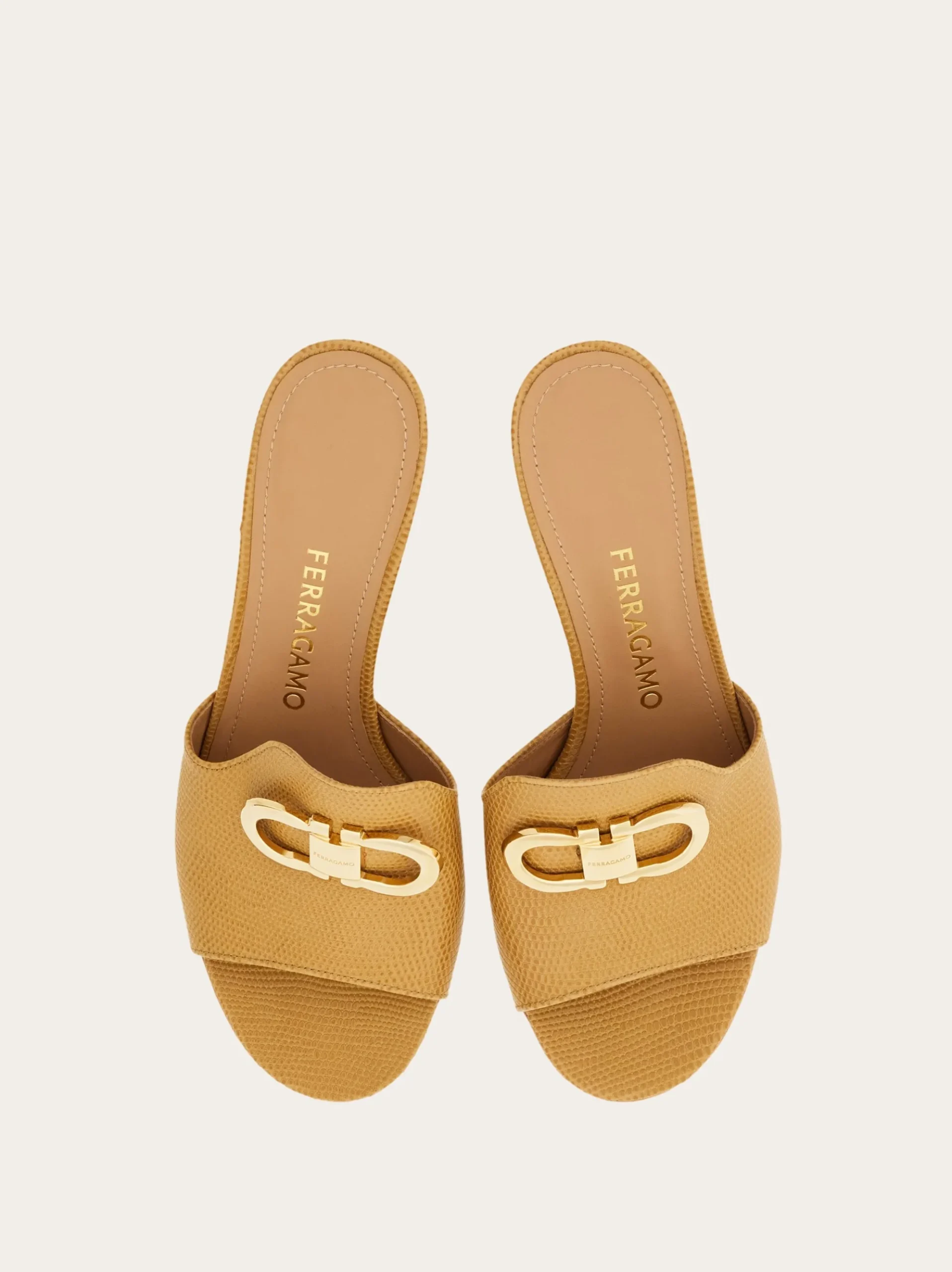 Mid heel slide with Gancini buckle - Women