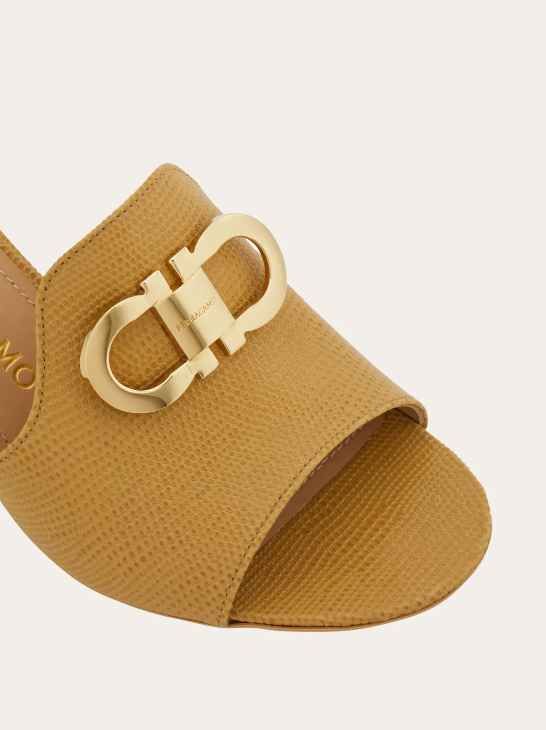 Mid heel slide with Gancini buckle - Women