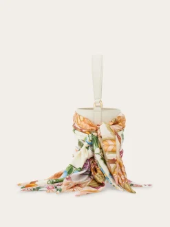 Mini bucket bag with foulard - Women