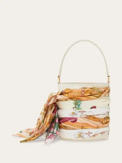 Mini bucket bag with foulard - Women