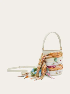 Mini bucket bag with foulard - Women