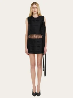 Mini dress with lace detail - Women