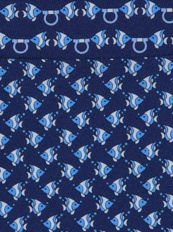 Mini fish print silk tie - Men