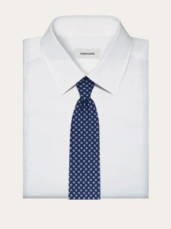 Mini fish print silk tie - Men