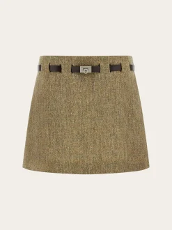 Mini skirt with Gancini belt - Women