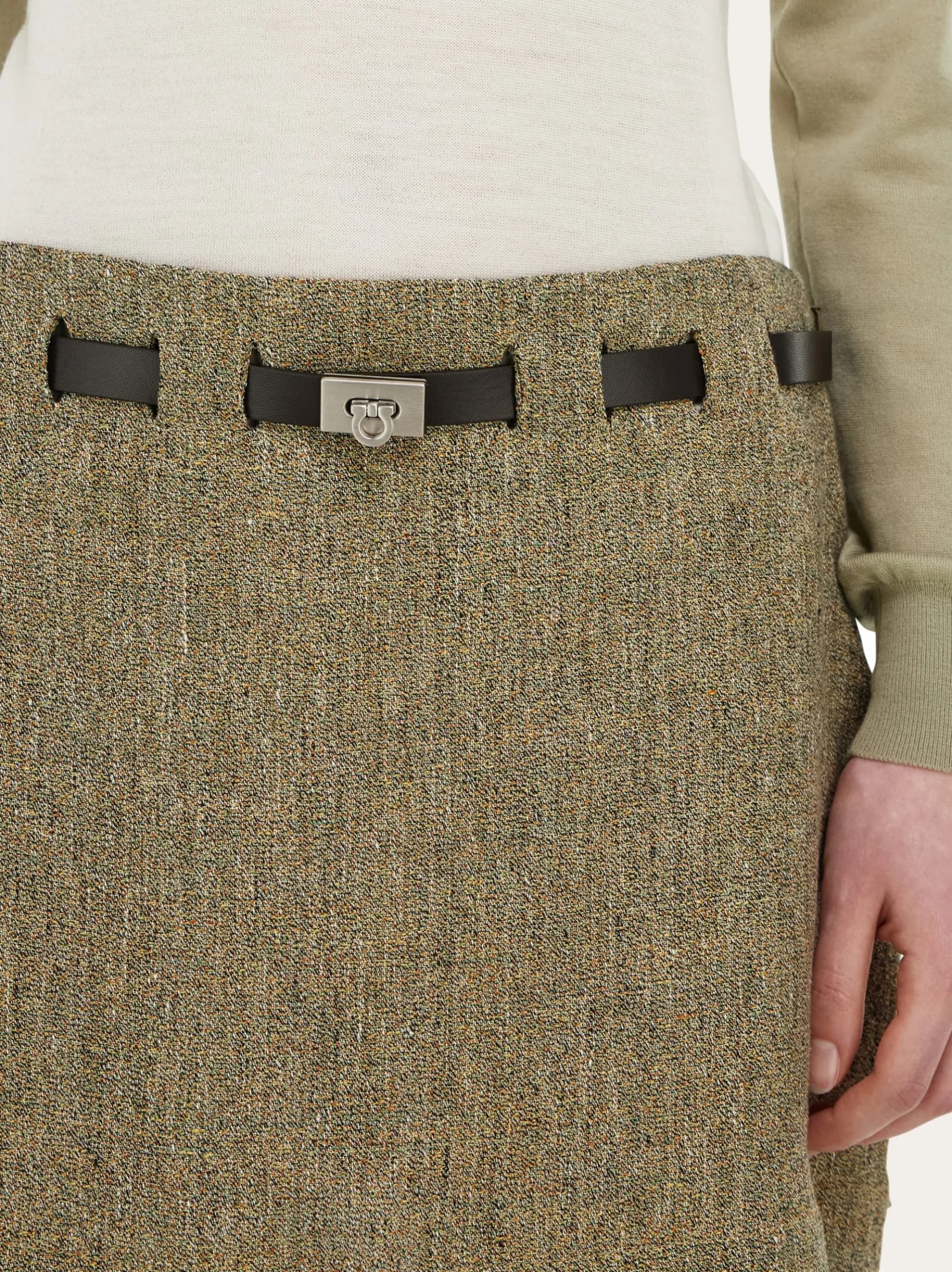 Mini skirt with Gancini belt - Women