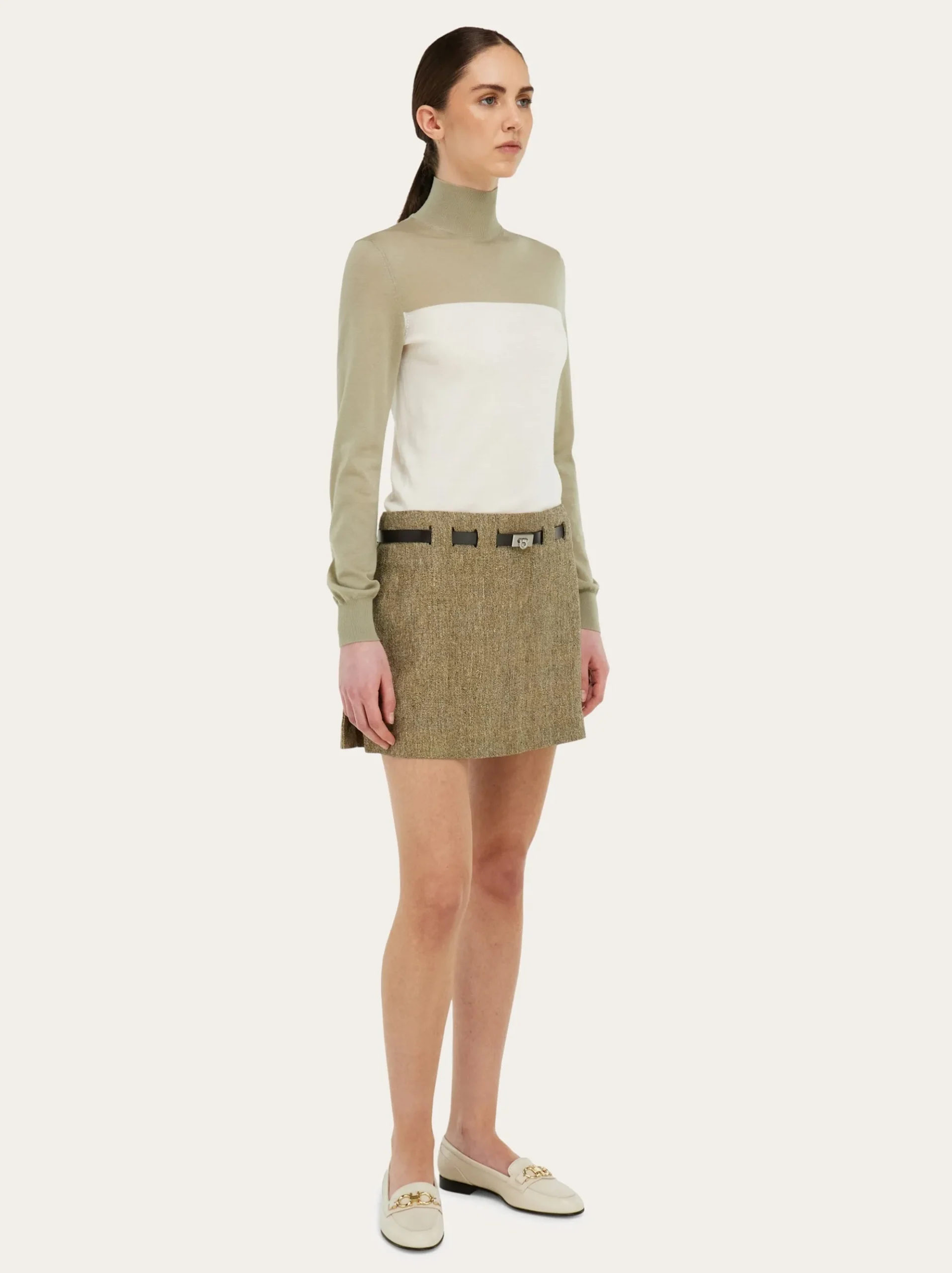Mini skirt with Gancini belt - Women
