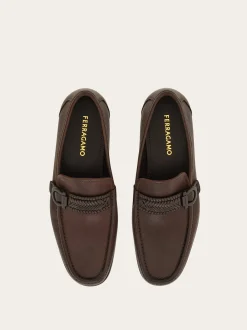 Moccasin with braid Gancini ornament - Men