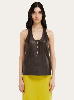Nappa racer back vest - Women