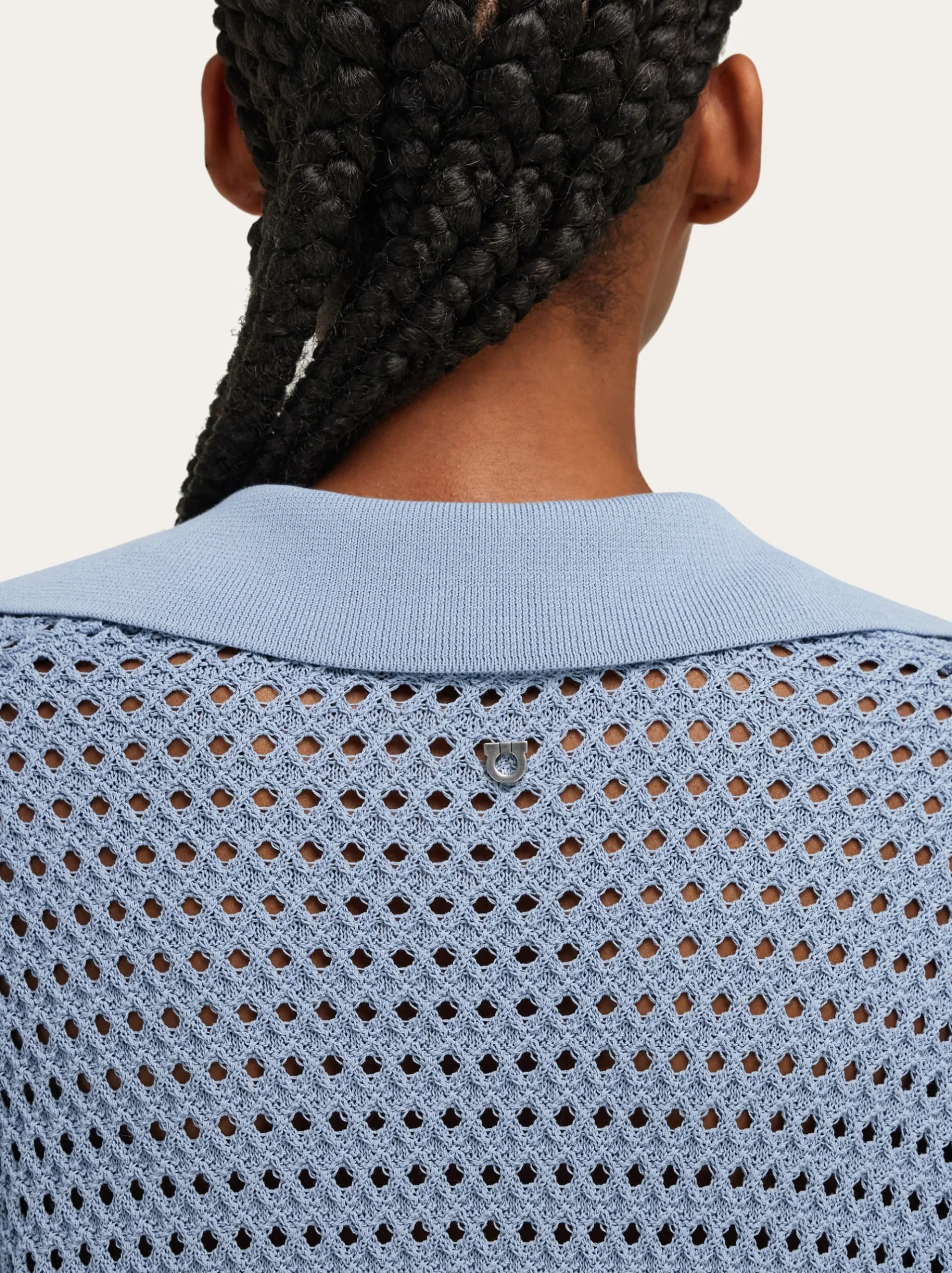 Open knit polo shirt - Women