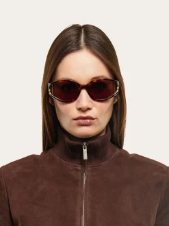 Oval frame sunglasses - Women