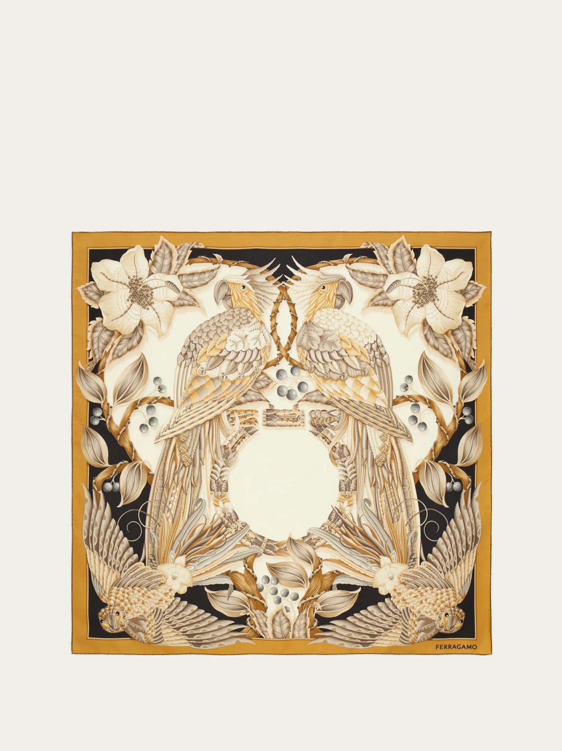 Parrots print silk foulard - Women