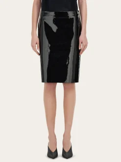 Patent leather pencil skirt - Women