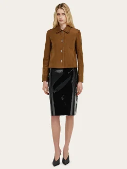 Patent leather pencil skirt - Women