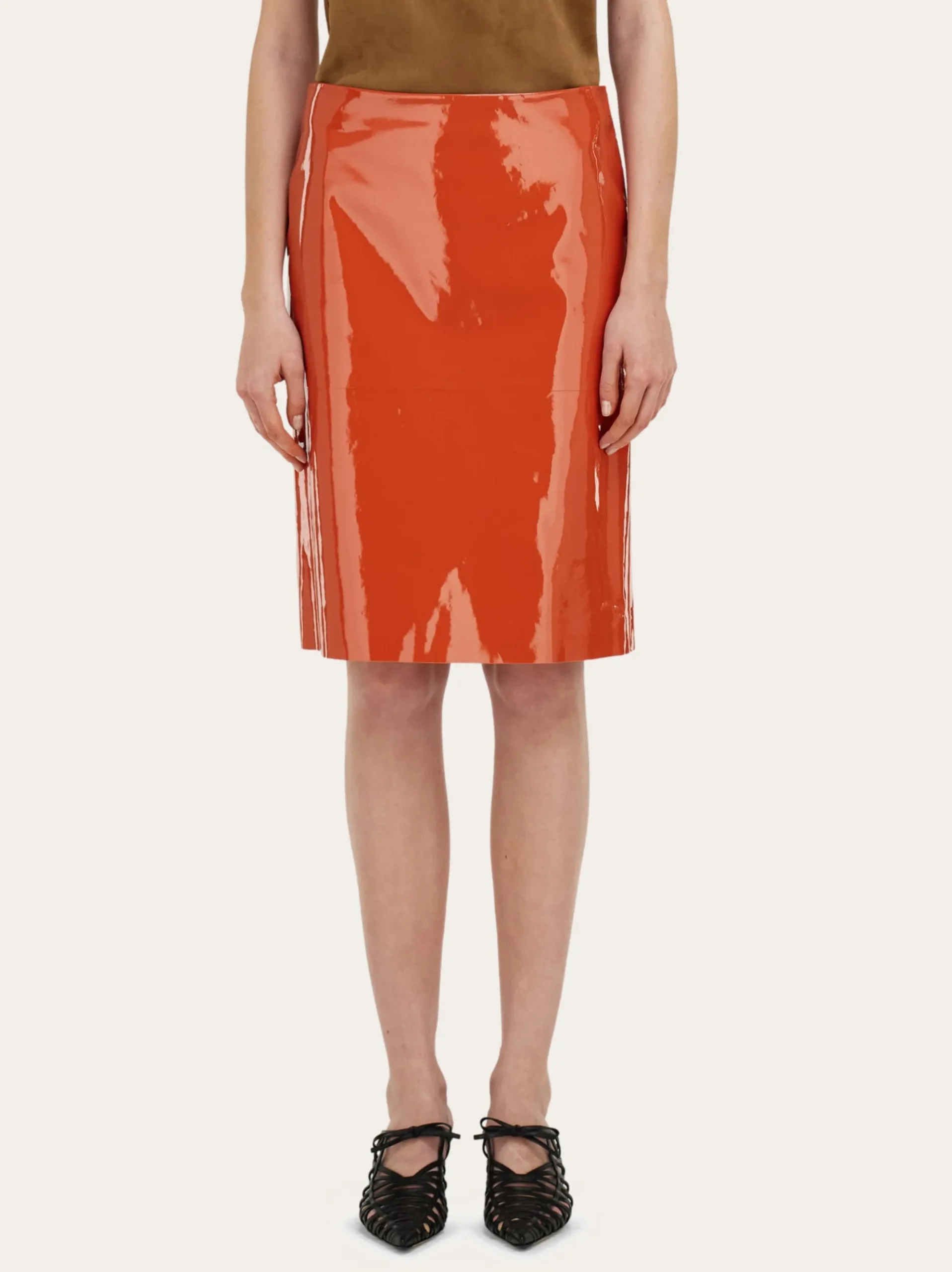 Patent leather pencil skirt - Women