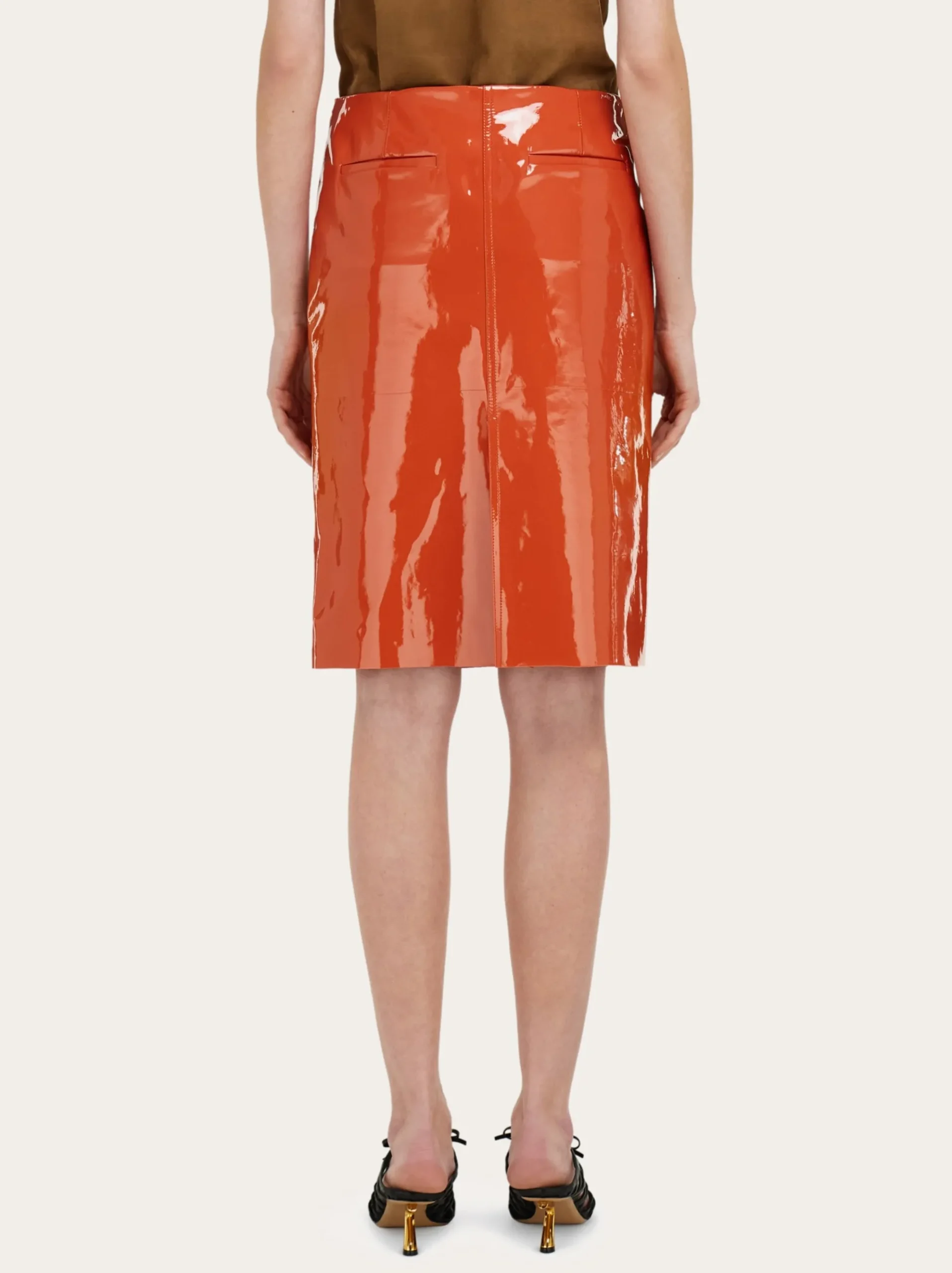 Patent leather pencil skirt - Women