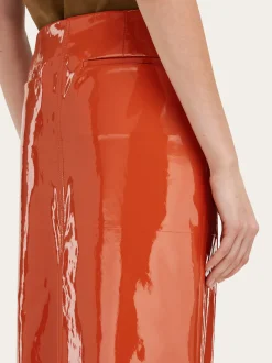 Patent leather pencil skirt - Women