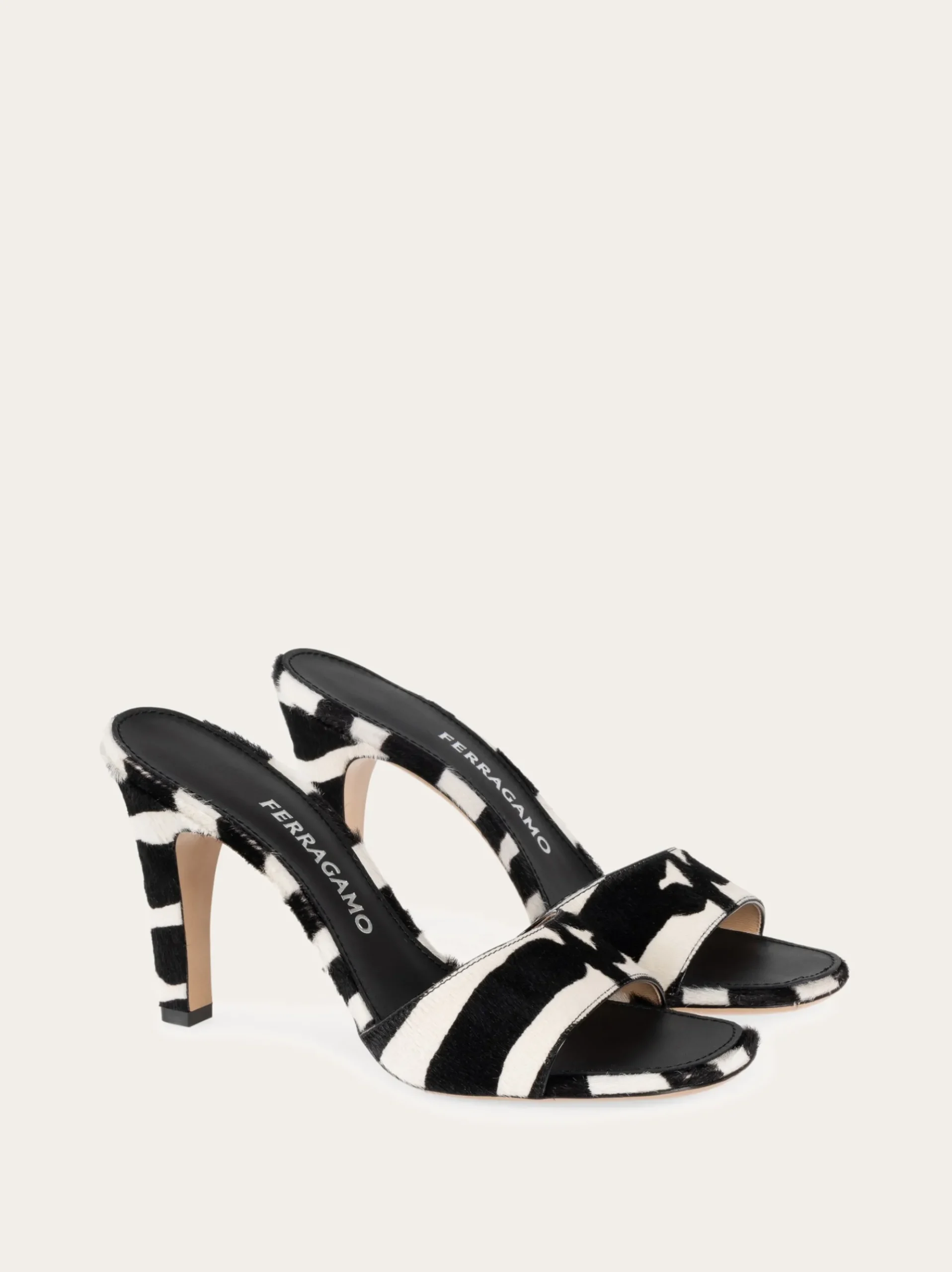 Pony skin heeled slide - Women