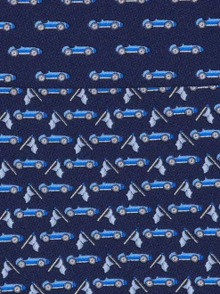 Race print silk tie - Men