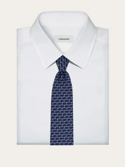 Race print silk tie - Men
