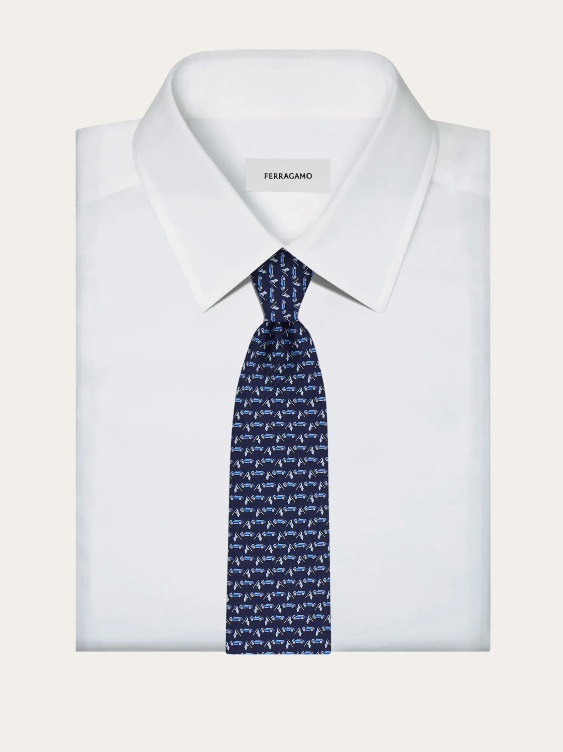 Race print silk tie - Men