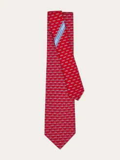 Race print silk tie - Men