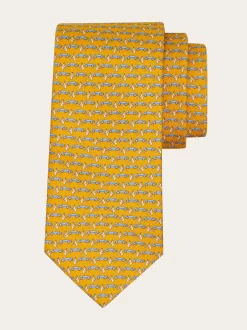 Race print silk tie - Men