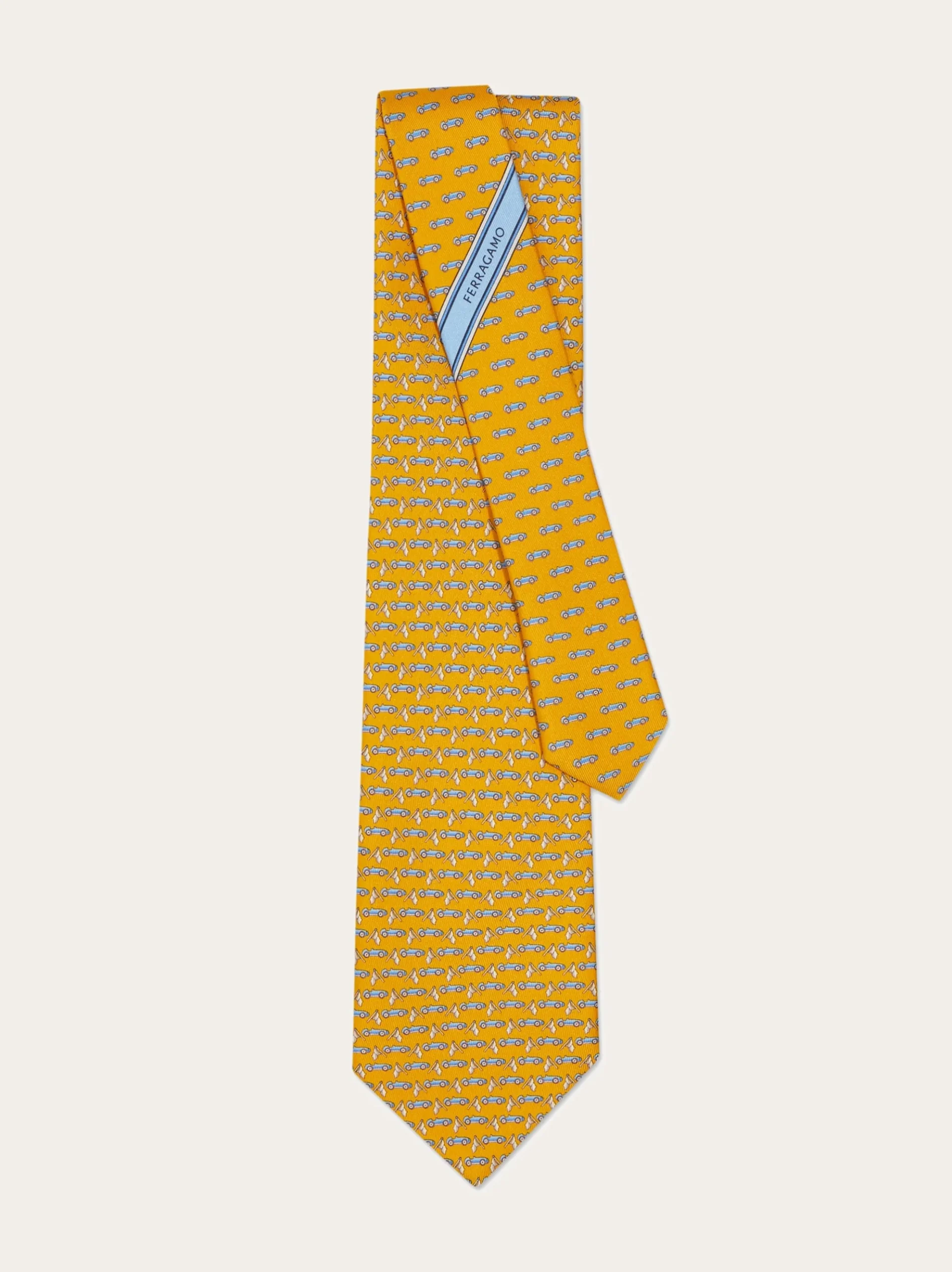 Race print silk tie - Men