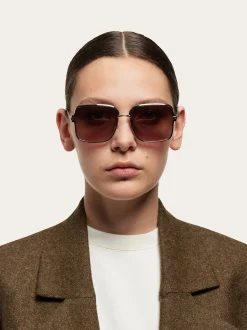 Rectangular frame sunglasses - Women