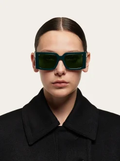 Rectangular frame sunglasses - Women