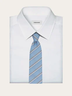 Regimental jacquard silk tie - Men