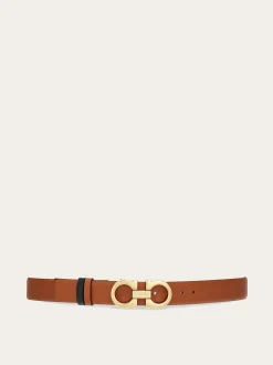 Reversible and adjustable Gancini belt - Women