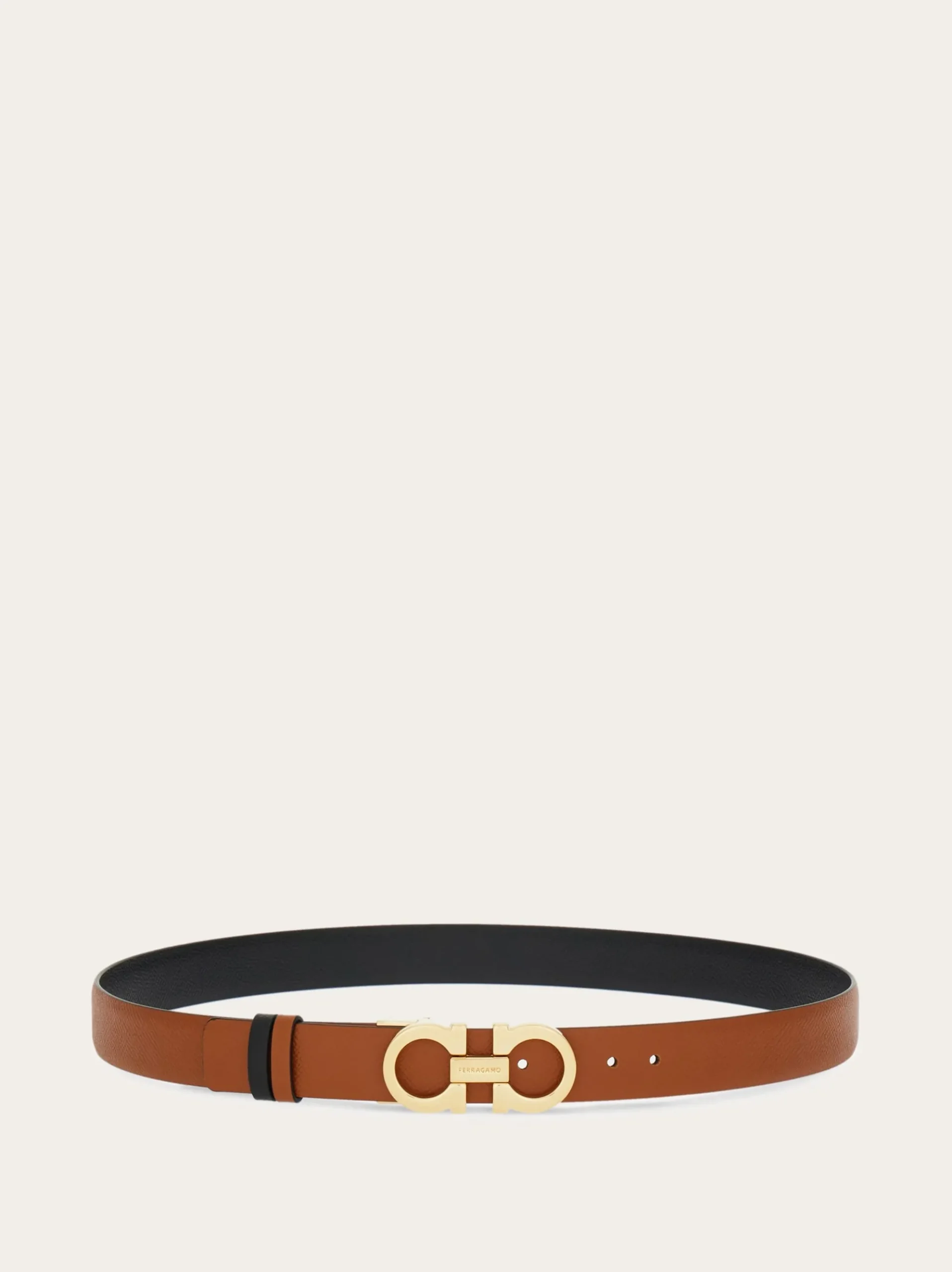 Reversible and adjustable Gancini belt - Women