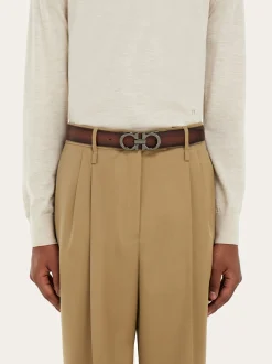 Reversible and adjustable Gancini belt - Men