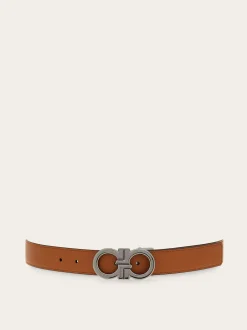 Reversible and adjustable Gancini belt - Men