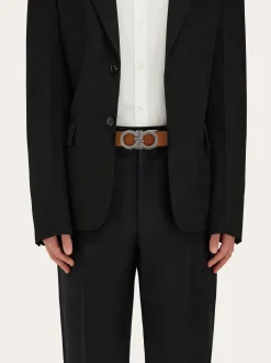 Reversible and adjustable Gancini belt - Men