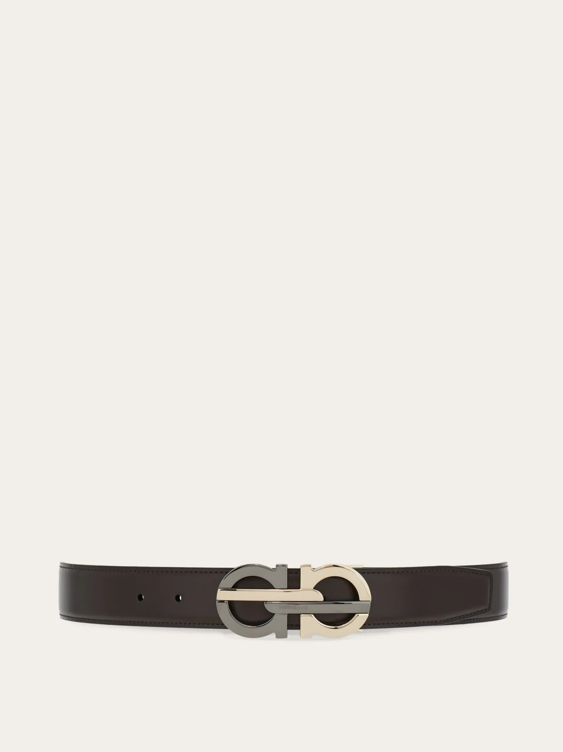 Reversible and adjustable Gancini belt - Men