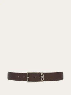 Reversible and adjustable Gancini belt - Men