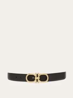 Reversible and adjustable Gancini belt - Men
