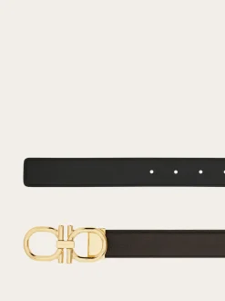 Reversible and adjustable Gancini belt - Men