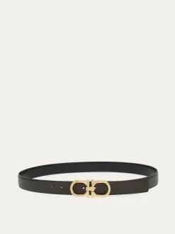 Reversible and adjustable Gancini belt - Men
