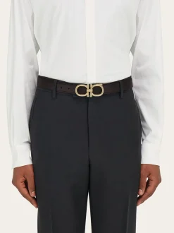 Reversible and adjustable Gancini belt - Men