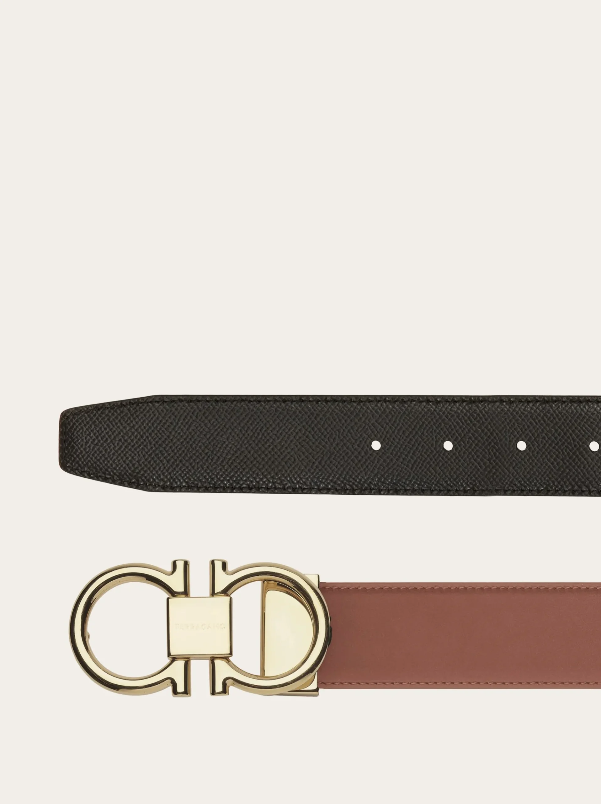 Reversible and adjustable Gancini belt - Men