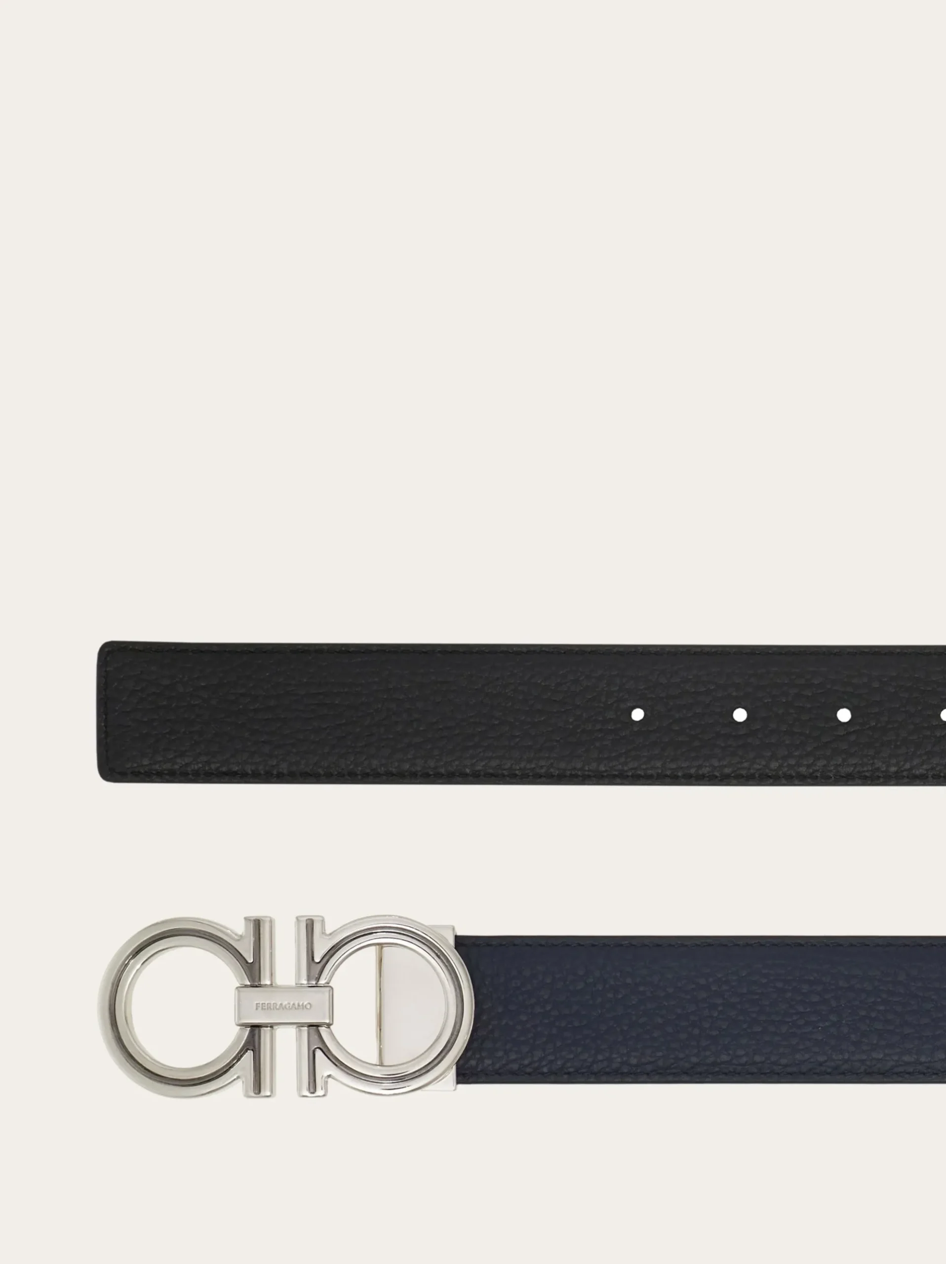 Reversible and adjustable Gancini belt - Men